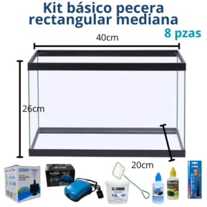 Kit básico Pecera rectangular Mediana