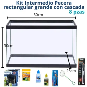 Kit Intermedio Pecera rectangular grande con cascada